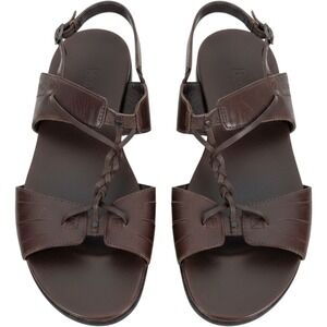 Merrell Rocca Mahogany Brown Leather Braided T-Strap Slingback Sandals Size 8